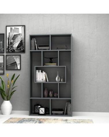 Libreria Face grigio cemento 90x30x170H cm