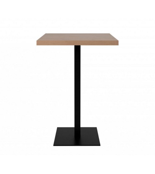 Tavolo alto Quadrato 70x70x105 h cm piano rovere e base nera