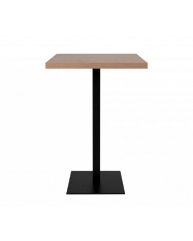 Tavolo alto Quadrato 70x70x105 h cm piano rovere e base nera