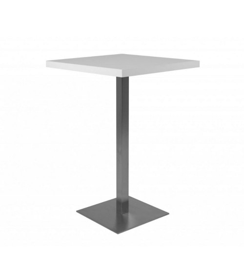 Tavolo alto Quadrato 70x70x105 h cm piano bianco e base cromo