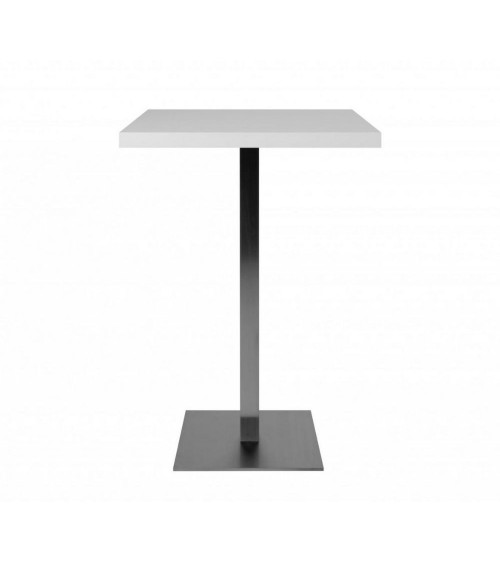 Tavolo alto Quadrato 70x70x105 h cm piano bianco e base cromo