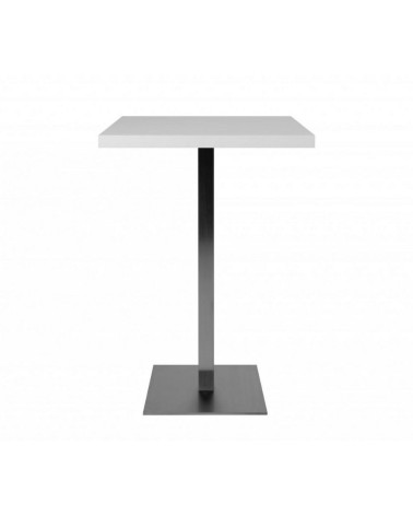 Tavolo alto Quadrato 70x70x105 h cm piano bianco e base cromo