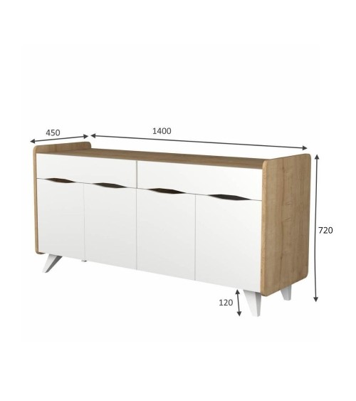 Madia Sila cemento 140x45x72H cm.