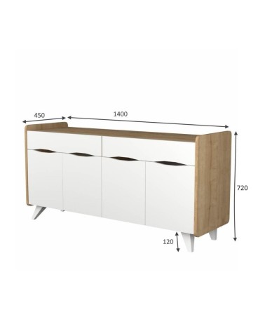 Madia Sila cemento 140x45x72H cm.