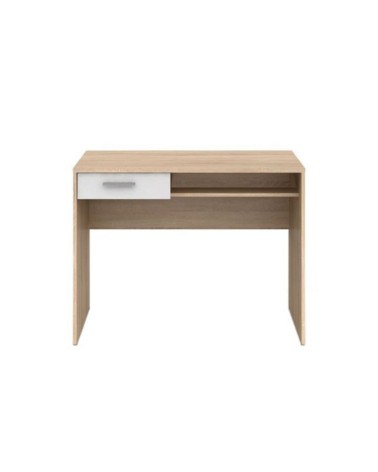 Scrivania con cassetto Nepo rovere bianco 100 cm.