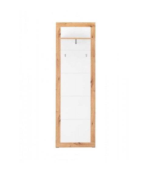Pannello appendiabiti Wien 43 da ingresso rovere bianco