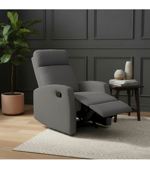 Poltrona relax Giada manuale tessuto grigio