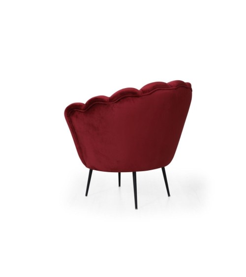 Poltrona a conchiglia Orel in velluto Riviera10 rosso