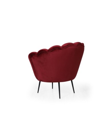 Poltrona a conchiglia Orel in velluto Riviera10 rosso