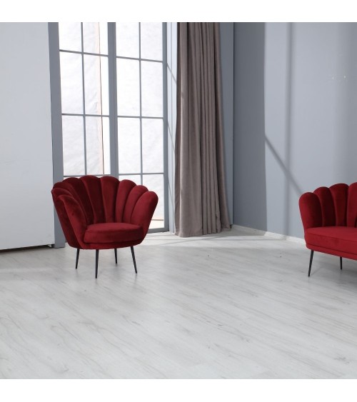 Poltrona a conchiglia Orel in velluto Riviera10 rosso