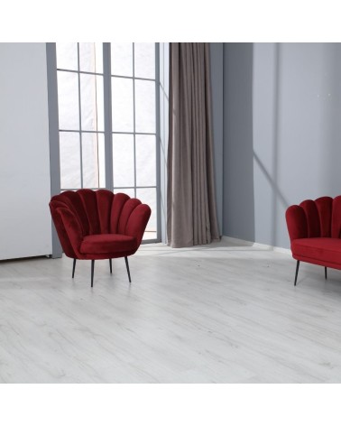 Poltrona a conchiglia Orel in velluto Riviera10 rosso