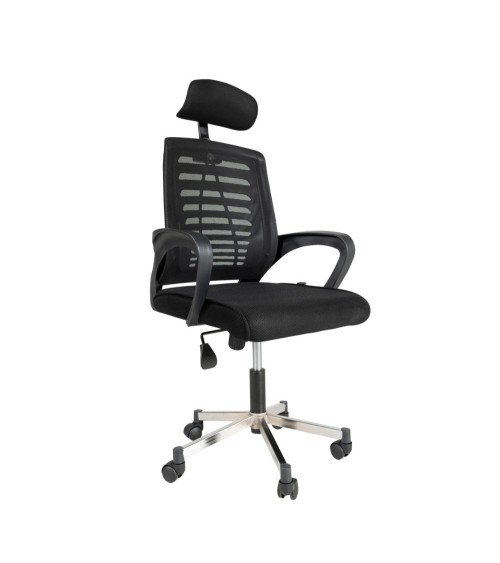 Sedia ufficio tessuto microforato nera Kizi