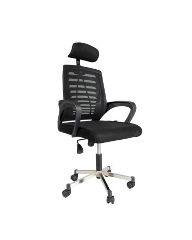 Sedia ufficio tessuto microforato nera Kizi