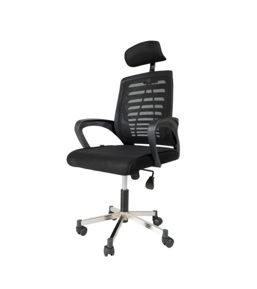 Sedia ufficio tessuto microforato nera Kizi