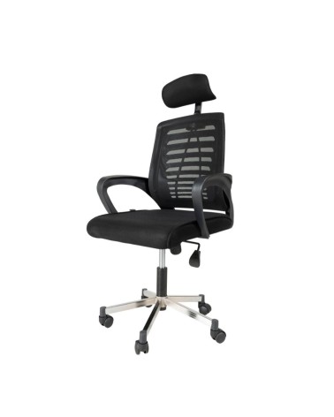 Sedia ufficio tessuto microforato nera Kizi