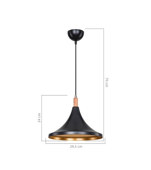 Lampada a sospensione Kano nero oro ASZ1564