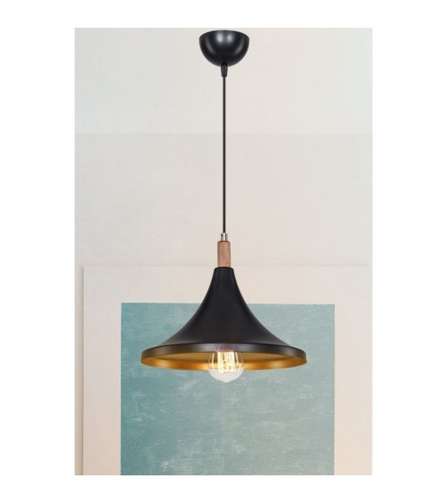Lampada a sospensione Kano nero oro ASZ1564