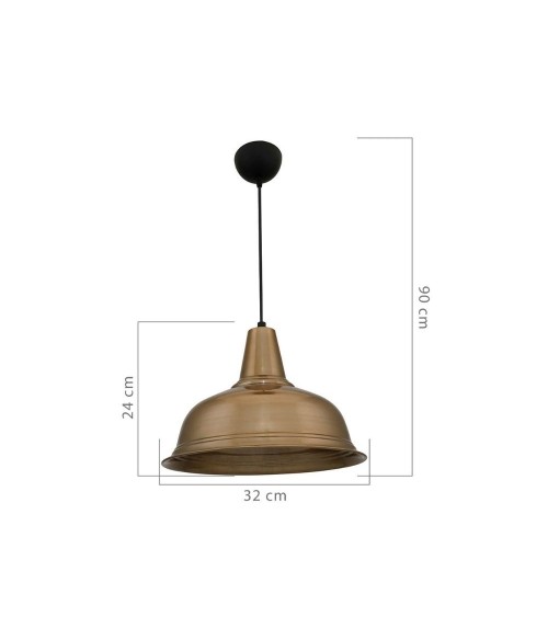 Lampada a sospensione Tampa ASZ1343 con diffusore bronzo