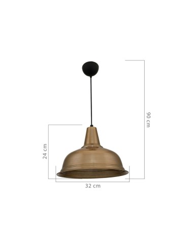 Lampada a sospensione Tampa ASZ1343 con diffusore bronzo