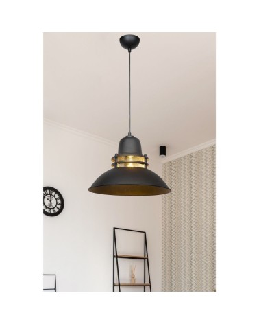 Lampada a sospensione Tibet ASZ0871 nera stile industriale