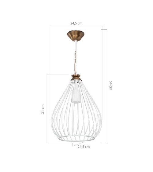 Lampada a sospensione ciondolo Umay ASZ1314 metallo bianco