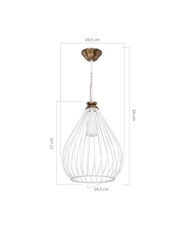 Lampada a sospensione ciondolo Umay ASZ1314 metallo bianco