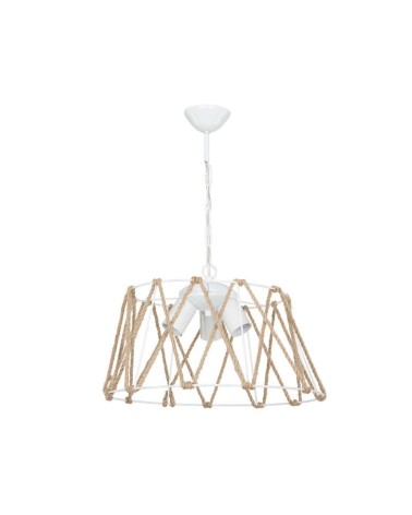 Lampada a sospensione  Evren ASZ1030 3 luci metallo bianco e corda