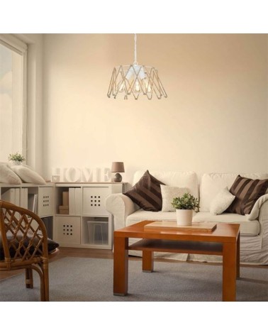 Lampada a sospensione  Evren ASZ1030 3 luci metallo bianco e corda