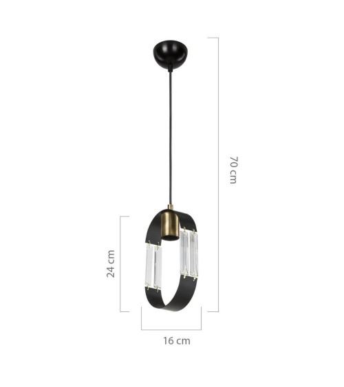 Lampada a sospensione Nova ASZ1136 pendente nero