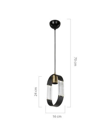 Lampada a sospensione Nova ASZ1136 pendente nero