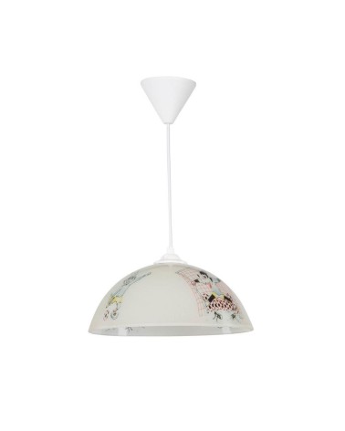 Lampada per cameretta Mufi MDL4164 vetro bianco con disegni