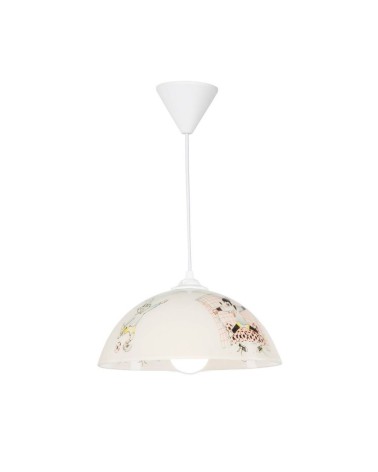 Lampada per cameretta Mufi MDL4164 vetro bianco con disegni