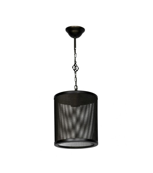 Lampada a sospensione Nadra MDL3857 in metallo reticolato nero