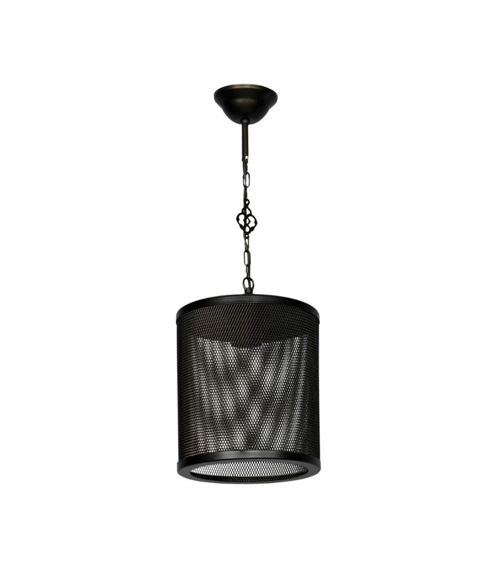 Lampada a sospensione Nadra MDL3857 in metallo reticolato nero