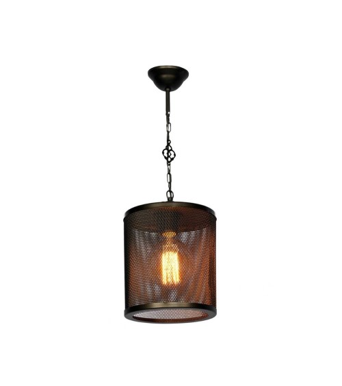 Lampada a sospensione Nadra MDL3857 in metallo reticolato nero