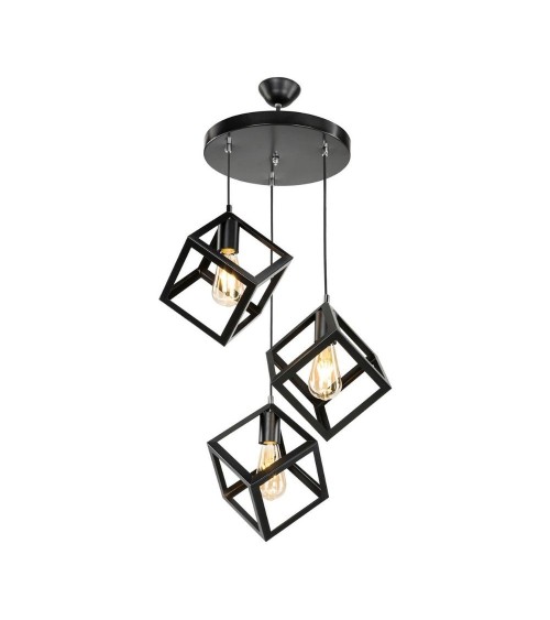 Lampada a sospensione  Agatha MDL3790 3 cubi nero