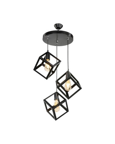 Lampada a sospensione  Agatha MDL3790 3 cubi nero