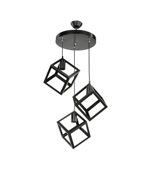 Lampada a sospensione  Agatha MDL3790 3 cubi nero