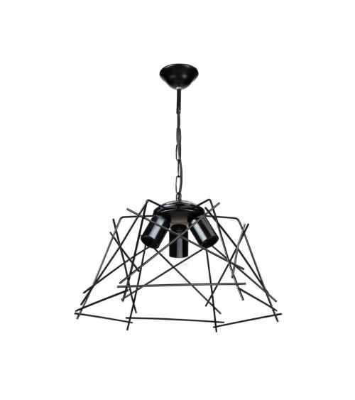 Lampada a sospensione Tena MDL3854 luci in metallo nero asimmetrico