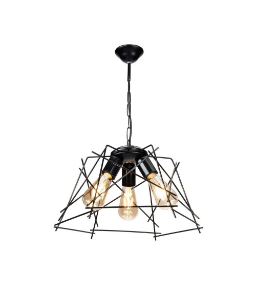 Lampada a sospensione Tena MDL3854 luci in metallo nero asimmetrico