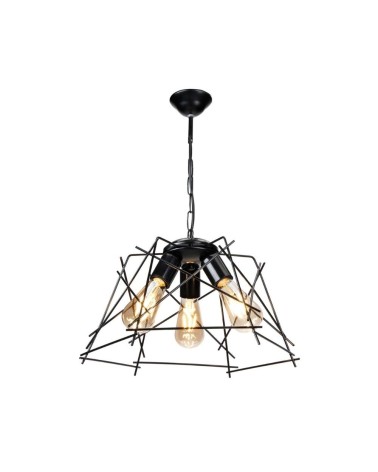 Lampada a sospensione Tena MDL3854 luci in metallo nero asimmetrico