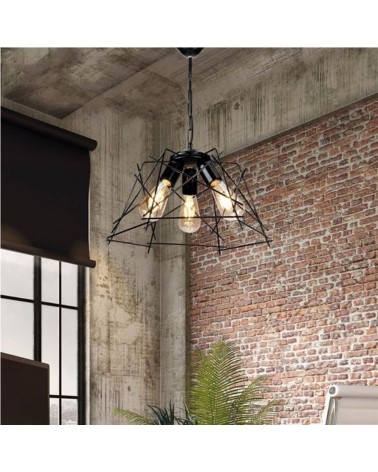 Lampada a sospensione Tena MDL3854 luci in metallo nero asimmetrico