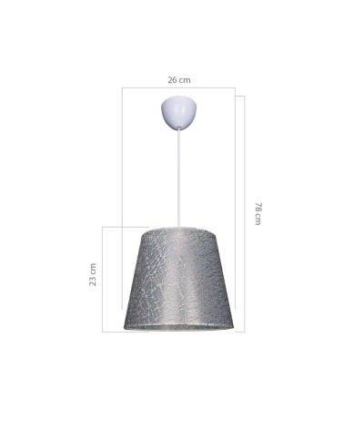 Lampada a sospensione Conic ASZ0777 in tessuto grigio