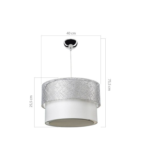 Lampada a sospensione Polo MDL2355 in tessuto grigio