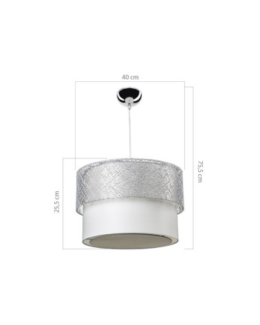 Lampada a sospensione Polo MDL2355 in tessuto grigio
