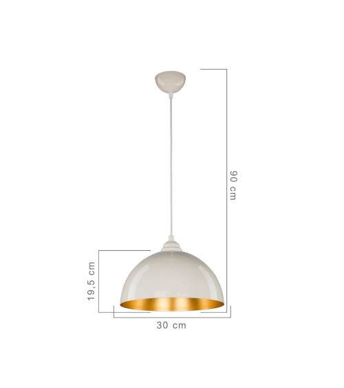 Lampada a sospensione Topak ASZ0948 in metallo bianco