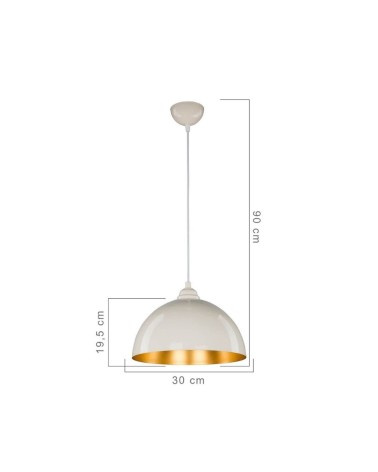 Lampada a sospensione Topak ASZ0948 in metallo bianco