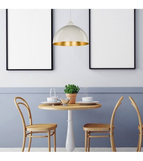 Lampada a sospensione Topak ASZ0948 in metallo bianco