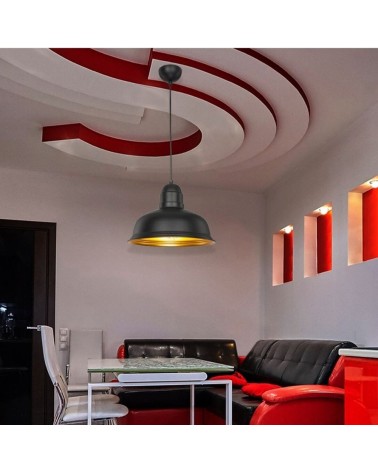 Lampada a sospensione Kumbet MDL3053 metallo nero interno oro