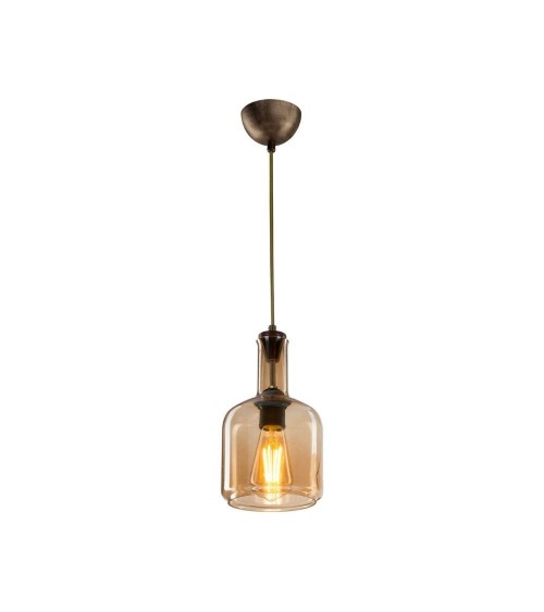 Lampada a sospensione Boston MDL3554 con diffusore vetro fumè